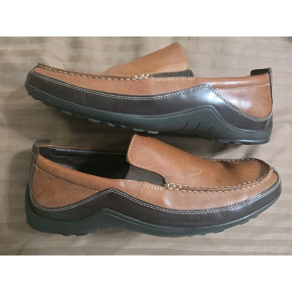 Mens Cole Haan Tucker Venetian Leather Slip-On‎ Loafer Tan Brown Shoes Size 12W